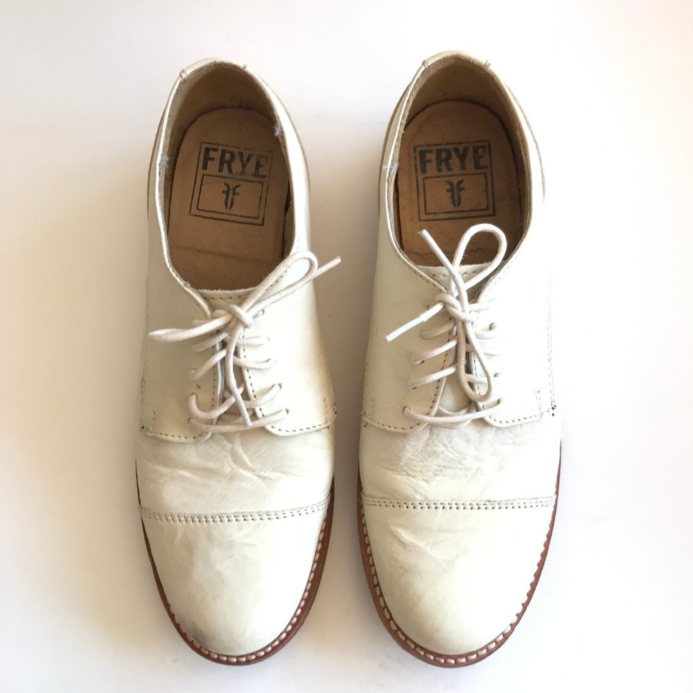 Frye White Suede Oxford Shoes